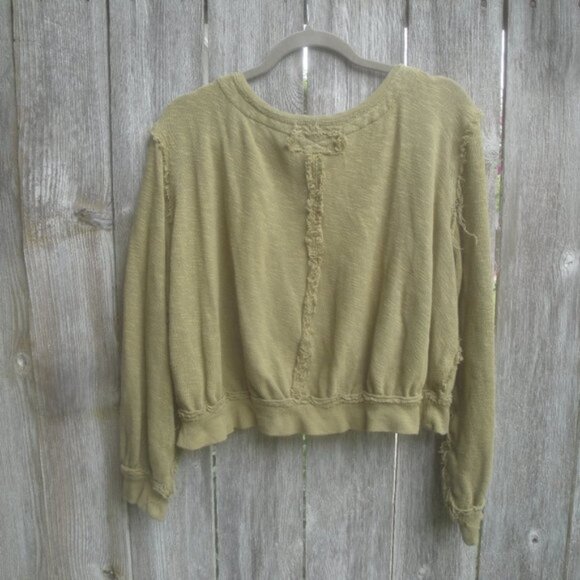 Free People "We the Free" XS Golden Rod Curly Willow Textured Button-Down - Picture 4 of 4